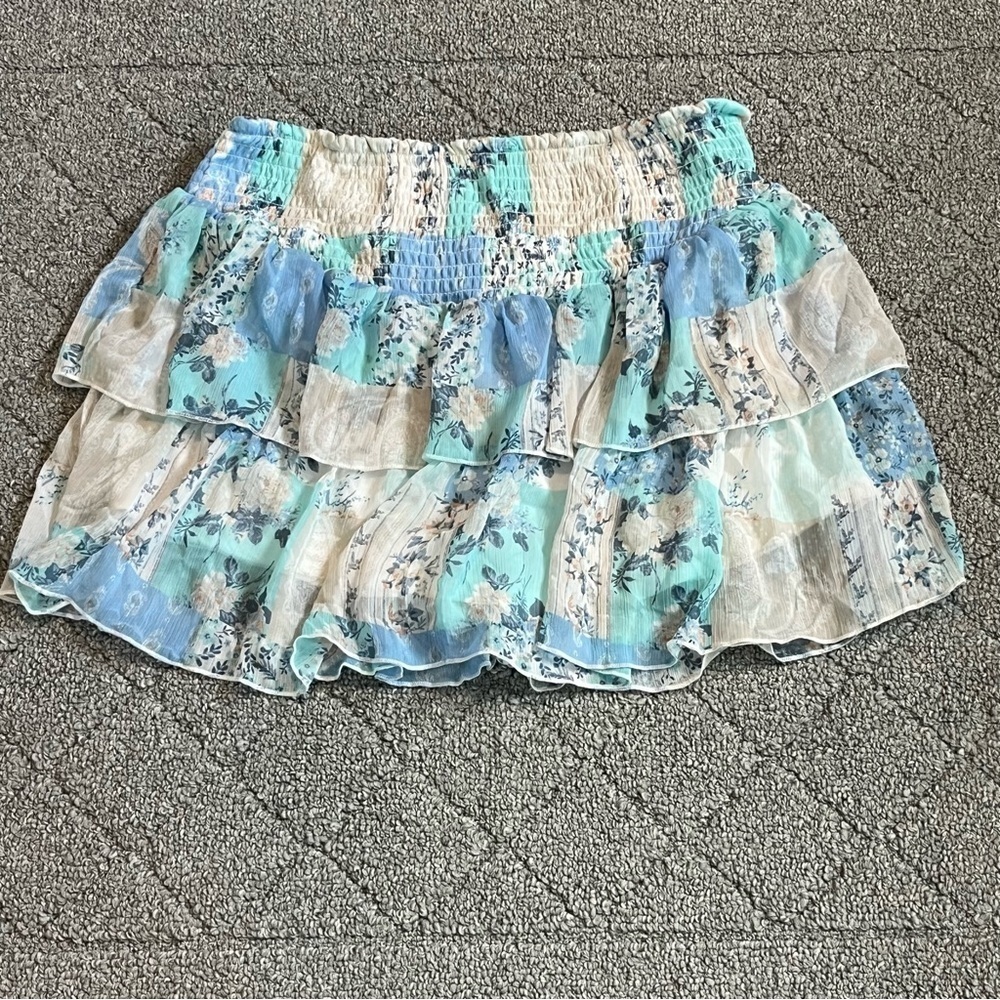 Madden NYC Floral Mini Skort Juniors Size XL Ruffles Pull On
